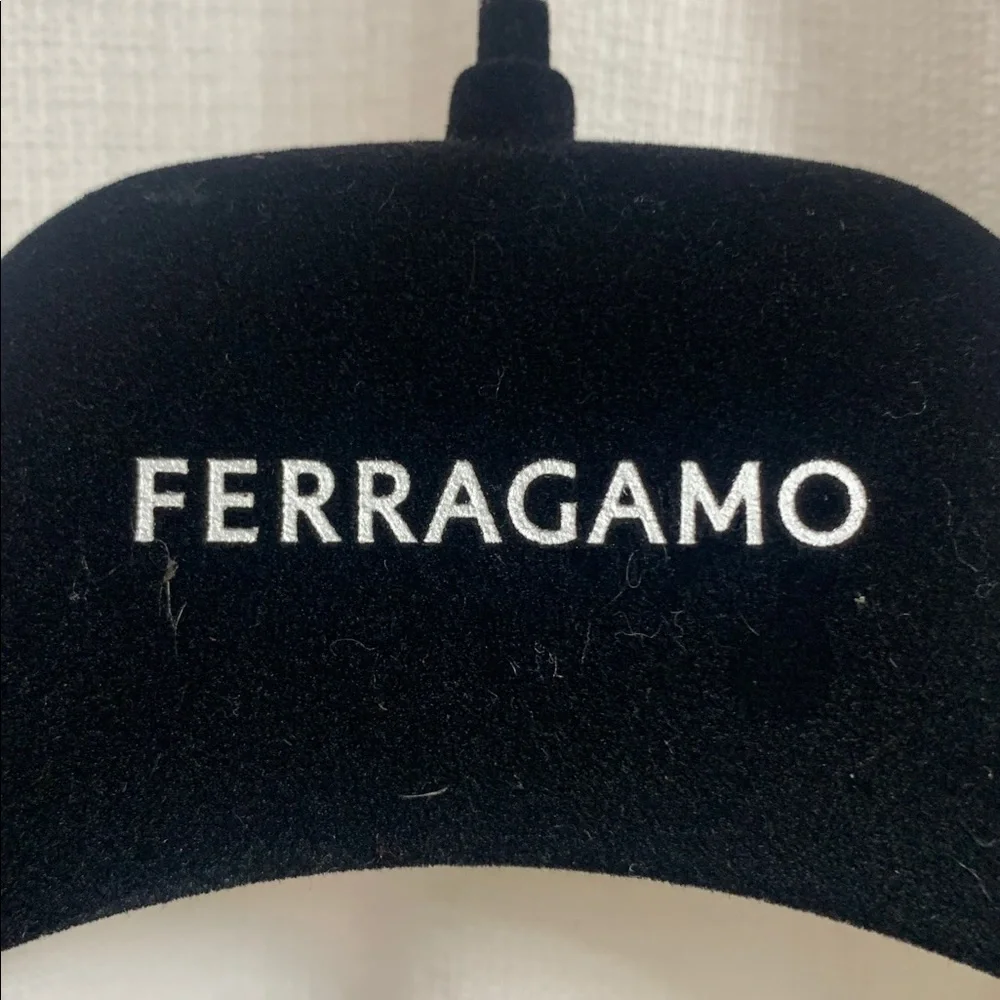 Salvatore Ferragamo Black Velvet Hangers Set of 6